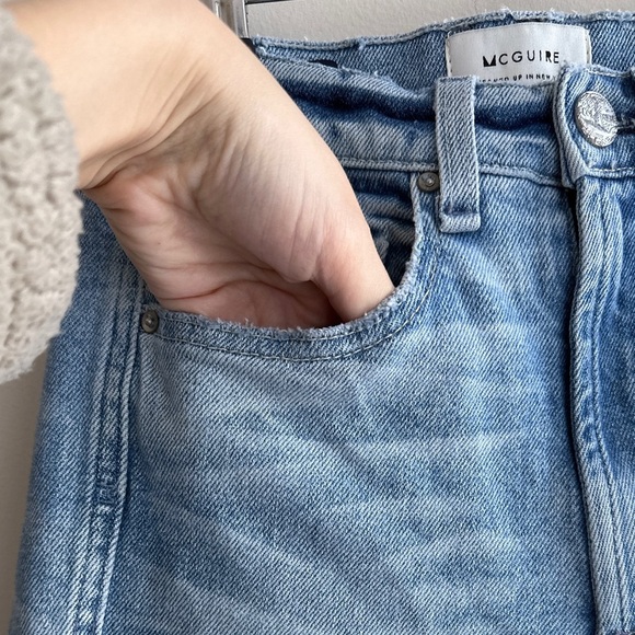 McGuire Denim Vintage Slim Raw Hem Light Wash Jeans, Size 25 - Picture 6 of 16